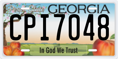 GA license plate CPI7048