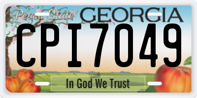 GA license plate CPI7049