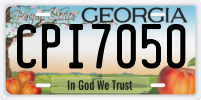 GA license plate CPI7050