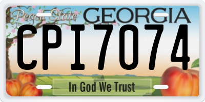 GA license plate CPI7074