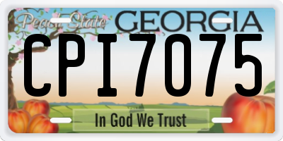 GA license plate CPI7075