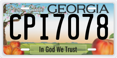 GA license plate CPI7078