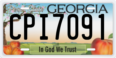 GA license plate CPI7091