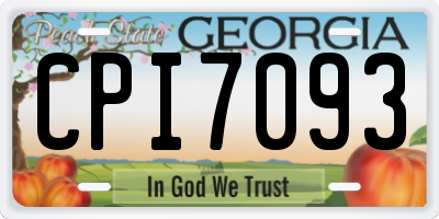 GA license plate CPI7093
