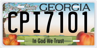 GA license plate CPI7101
