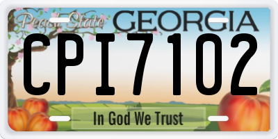 GA license plate CPI7102