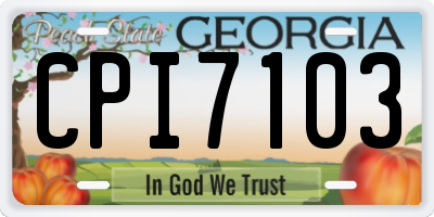 GA license plate CPI7103
