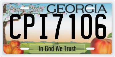 GA license plate CPI7106