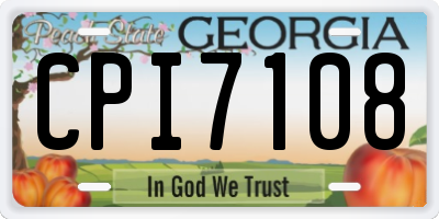 GA license plate CPI7108