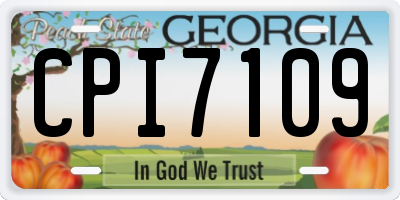 GA license plate CPI7109