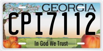GA license plate CPI7112