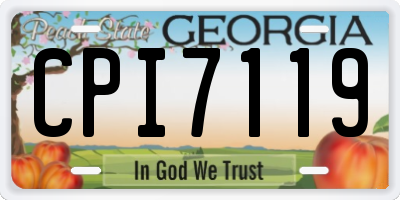 GA license plate CPI7119