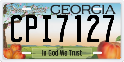GA license plate CPI7127