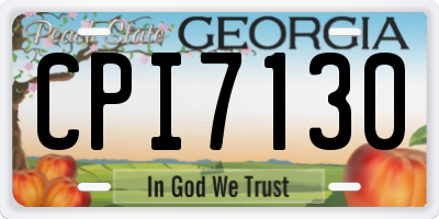 GA license plate CPI7130