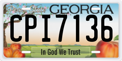 GA license plate CPI7136