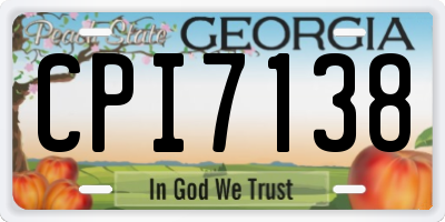 GA license plate CPI7138
