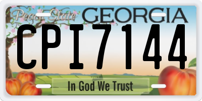 GA license plate CPI7144