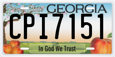 GA license plate CPI7151