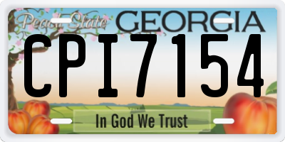 GA license plate CPI7154