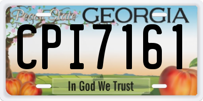 GA license plate CPI7161