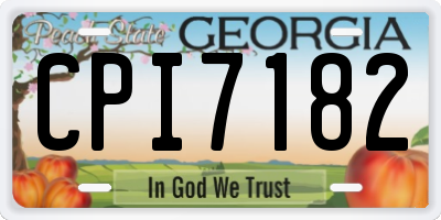 GA license plate CPI7182