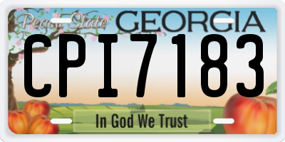 GA license plate CPI7183