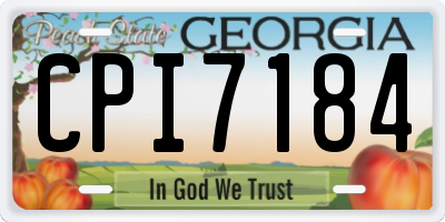 GA license plate CPI7184