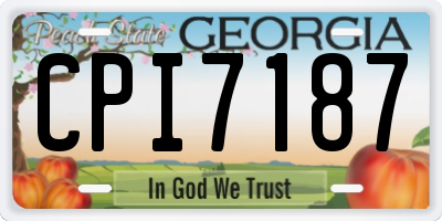 GA license plate CPI7187
