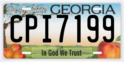 GA license plate CPI7199
