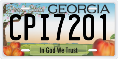 GA license plate CPI7201