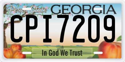 GA license plate CPI7209