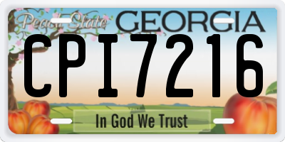 GA license plate CPI7216