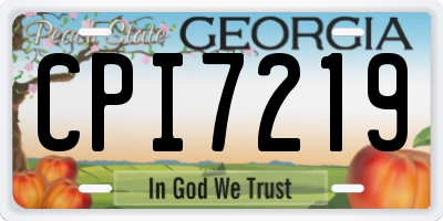 GA license plate CPI7219