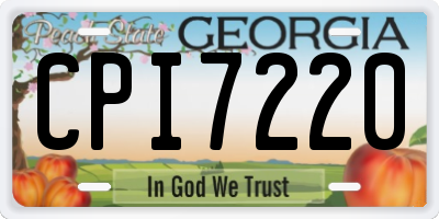 GA license plate CPI7220