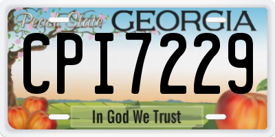 GA license plate CPI7229