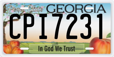 GA license plate CPI7231