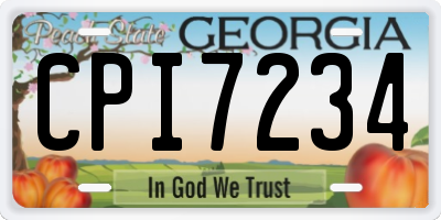 GA license plate CPI7234