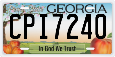 GA license plate CPI7240
