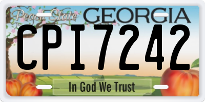 GA license plate CPI7242