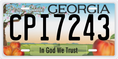 GA license plate CPI7243