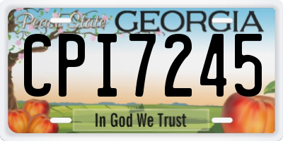GA license plate CPI7245