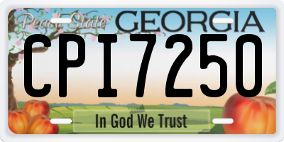 GA license plate CPI7250
