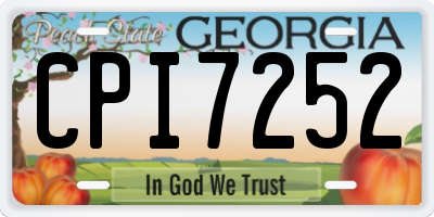 GA license plate CPI7252