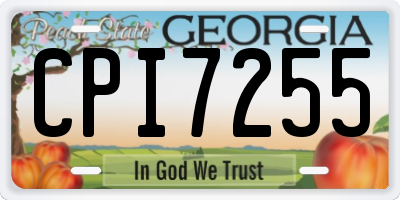GA license plate CPI7255
