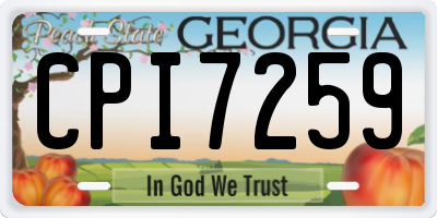 GA license plate CPI7259