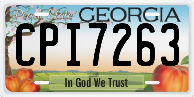 GA license plate CPI7263