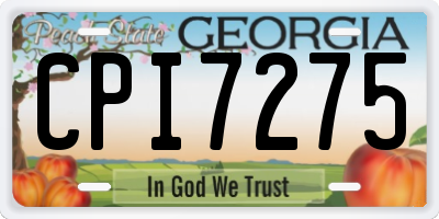 GA license plate CPI7275