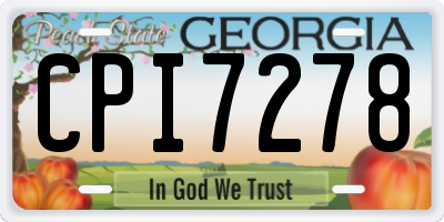 GA license plate CPI7278