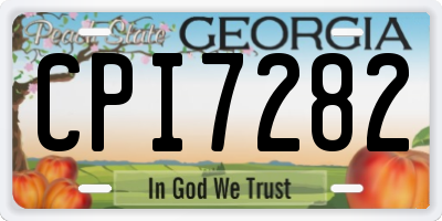 GA license plate CPI7282