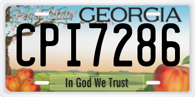 GA license plate CPI7286
